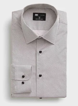 Le 31 Mens Optical sticks stretch shirt Slim fit