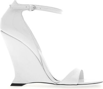 Ferragamo open-toe high-wedge sandals - women - Patent Calf Leather/Goat Skin/Leather - 5.5B - White