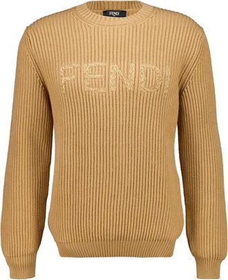 Fendi Maglione con ricamo - Marrone