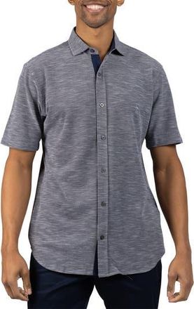 Tailorbyrd Slub Pique Button-Up Shirt in Pebble Grey at Nordstrom Rack, Size Xx-Large