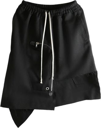 Rick Owens Dracca drawstring asymmetric mini skirt - Zwart