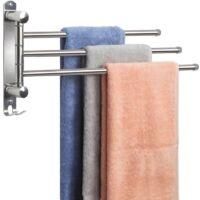 OEM Toallero Plateado De 32 Cm Con 3 Barras Giratorias 180&deg; De Acero Inoxidable Sus304, De Pared, Con Funci&oacute;n De Secado De Toallas - Crezuo