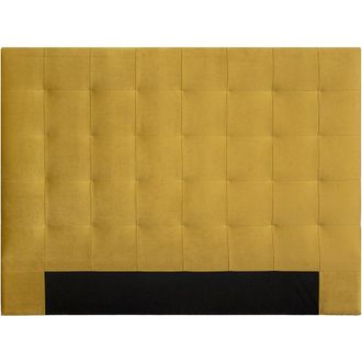 Miliboo Testata letto capitonné effetto velluto giallo 160 cm halciona