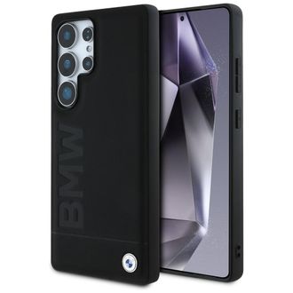 BMW Funda De Cuero Bmw Con Logotipo Grande Para Samsung Galaxy S25 Ultra Negra