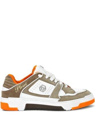 Philipp Plein logo-detail sneakers - unisex - Calf Leather/Rubber/Calf Suede/Calf Leather - 42 - Neutrals