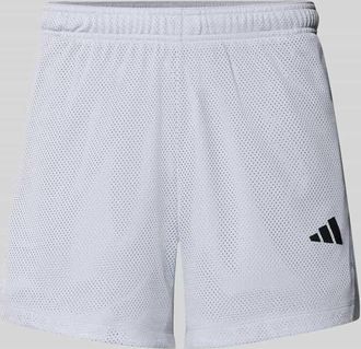 adidas Shorts mit Label-Print in Mittelgrau, Gr&ouml;&szlig;e XXL