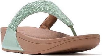 FitFlop Lulu Crystal Embelli Toe-Post in Metallic Frosted Sage at Nordstrom, Size 11