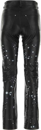 Durazzi Milano Womens Black Leather Pant Exterior: Pantaloni Trousers