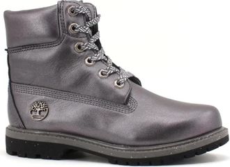 Timberland Enkelboot met veters - Dames - Veterlaarzen - Grijs - 38 EU - Leer - Schoenen