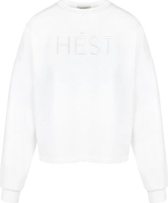 H&eacute;st Amara Sweatshirt - Dames - Sweatshirts - Wit - L - Katoen - Hoodies & sweatvesten