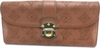 Louis Vuitton Mahina Brown Cognac Mahina Leather Long Wallet (Bi-Fold) (Pre-Owned)
