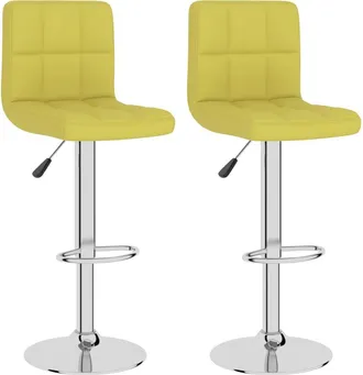 vidaXL Taburetes De Cocina 2 Unidades Tela Verde Vidaxl