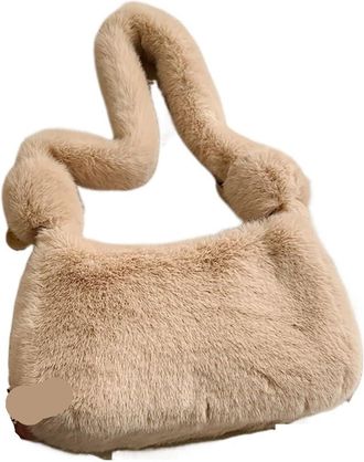 Generic DSFIHJO Fluffy tote bag Women Plush Soft Handbag Fashion Solid Color Shoulder Underarm Bag Autumn Winter Comfortable Fluffy Female Tote Fluffy bag win