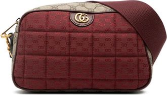 Gucci 2016-2025 Small Quilted Mini GG Canvas and GG Supreme Double G crossbody bag - Rosso