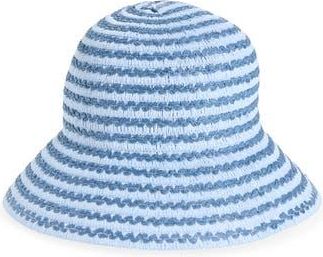 Nordstrom Rack Stripe Straw Bucket Hat in Blue at Nordstrom Rack