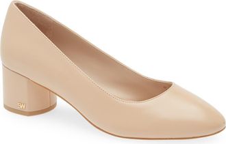 Stuart Weitzman Bridget Block Pump in Golden Beige at Nordstrom Rack, Size 7