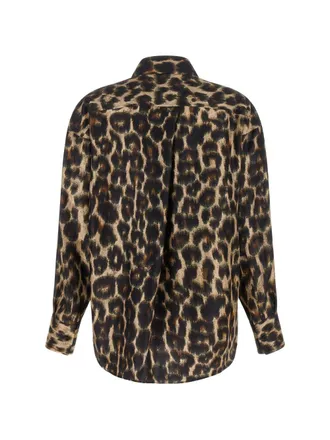 Alberto Biani Leopard-Print Silk Shirt - Black