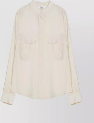 Chloé silk blouse long sleeves chest pockets