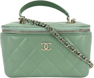Chanel Pre-owned Vintage Crossbody Bag - Dames - Vintage Schoudertas - Groen - ONE Size - Leer - Vintage