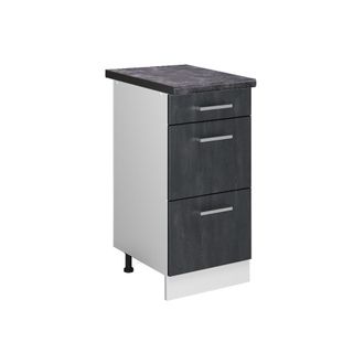 Vicco Mueble Bajo De Cocina R-line, Hormig&oacute;n Negro, 40 Cm Et Antracita