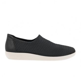 Ecco Womens Soft 2.0 Slip On Shoes In Black/black