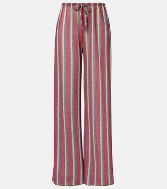 Os&eacute;ree Lumiere striped wide-leg pants