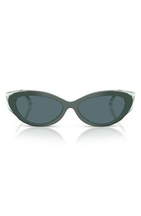 Jimmy Choo London 54mm Cat Eye Sunglasses in Dark Green /Dark Grey at Nordstrom