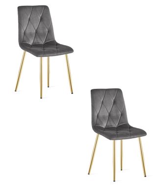 OEM Silla Libra - Terciopelo Gris Oscuro / Patas Doradas X 2