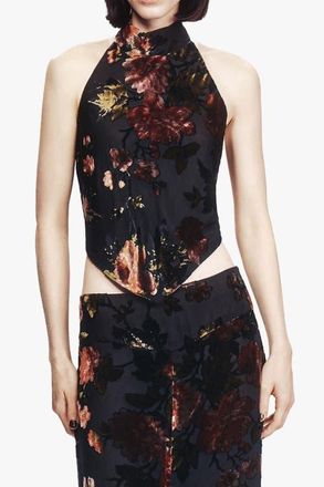 Anna Sui Folia Devore Halter Top in Russet Multi at Nordstrom, Size X-Small/small