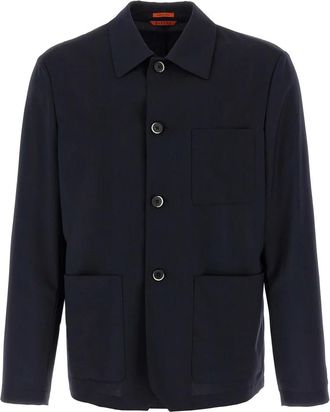 Barena Heren, Jassen, Blauw, Maat: L Wol