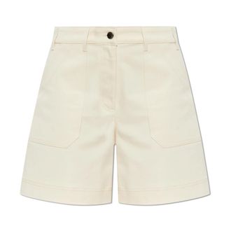 Moncler Shorts met Zakken - Dames - Bermuda - Beige - M - Katoen - Korte Broeken