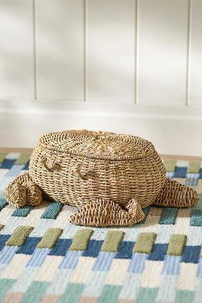 Anthropologie Crab Seagrass Woven Basket