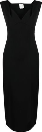 Roland Mouret sweetheart-neck midi dress - women - Polyester/Viscose/Polyamide/Spandex/Elastane - 4 - Black