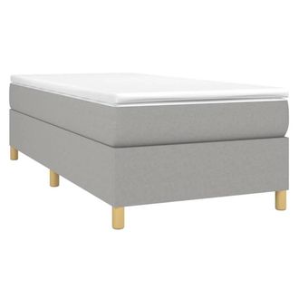 Berkfield Home Durable Box Spring Bed Frame Light Grey 90x190 cm Single Fabric