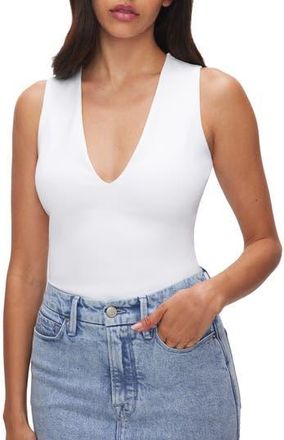 Good American Sculpting Deep V Tank Bodysuit in White001 at Nordstrom Rack, Size 3X-Large