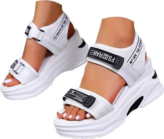 Generic Breathable Mesh Platform Sandals Women,Orthopedic Wedge Arch Support,Lace-Up Comfortable Walking Sandals Sneaker Sport Shoes for Athletic Summer Beach
