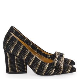 Ferragamo Viva Printed Vara Pumps, Size 7 C