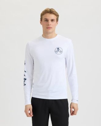 Salt Life Skull and Poles Long Sleeve SLX Performance Tee in White at Nordstrom, Size Medium
