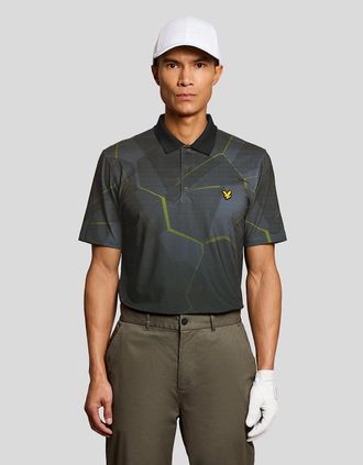 Lyle & Scott Lyle And Scott Mens Geometric Graphic Polo Shirt - Black - Size: 36