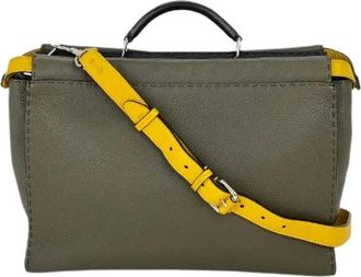 Fendi Pre-owned Romano Selleria Large Peekaboo Iconic Essential Satchel - Dames - Vintage Handtas - Groen - ONE Size - Leer - Vintage