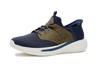 Skechers Slade - Caster Mens Shoes Navy/Tan : 11.5 D - Medium, Synthetic