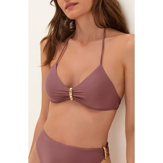 Vix Bessie Erin Hardware Detail Bikini Top in Purple at Nordstrom, Size X-Large