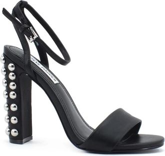 Steve Madden Aria Sandal - Dames - Sandalen met hakken - Zwart - 38 1/2 EU - Leer - Schoenen