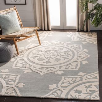 Safavieh Bella Hand Made Area Rug, Grey / Ivory Contemporary Style Non-Shedding