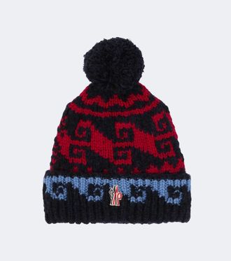 Moncler Intarsia wool and alpaca-blend beanie