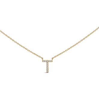 House of Brilliance 10K Gold Diamond Accent A-Z Block Initial Pendant Necklace