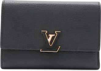 Louis Vuitton Black Hot Pink Noir Leather Wallet (Tri-Fold) (Pre-Owned)