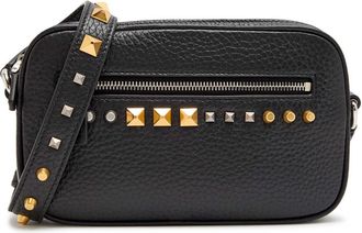 Valentino Garavani Mini Stud-embellished Grained Leather Cross-body bag - Black - One Size