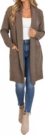 Papillon Lapel Coatigan With Pockets In Brown