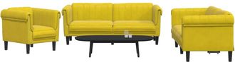 vidaXL Vidaxl - Juego De Sof&aacute;s 3 Piezas Terciopelo Amarillo